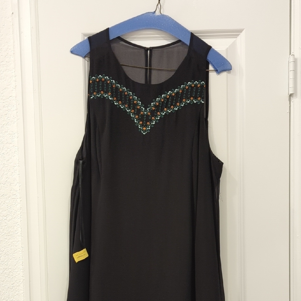 Black Sleeveless Dress with Beaded Detail
